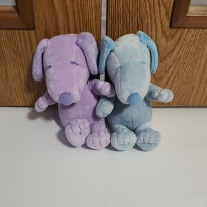Peanuts Snoopy Plush In Lavender And Light Blue Colors